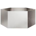 vidaXL Plantenbak zeshoek 104x90x45 cm roestvrijstaal, Verzenden, Nieuw, Metaal