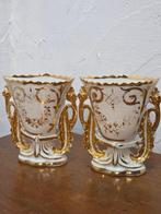 Paar Antieke vaasjes in vieux bruxelles - Antiek - Porselein, Antiek en Kunst
