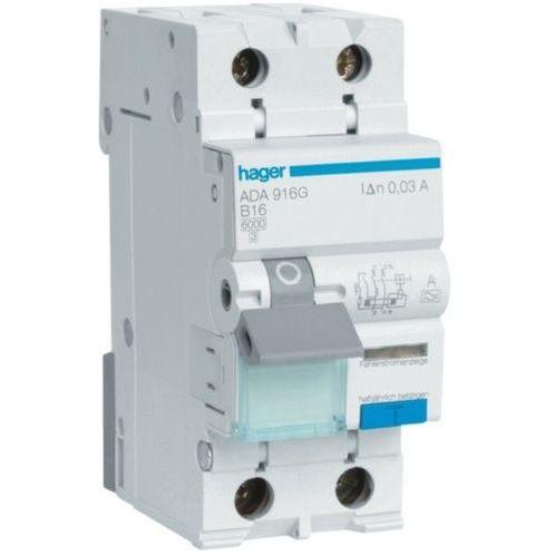 Hager Aardlekautomaat 16A B-Kar ADA916G, Doe-het-zelf en Verbouw, Elektra en Kabels, Nieuw, Ophalen of Verzenden