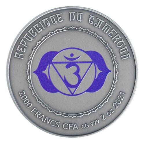 Kameroen. 2000 Francs 2021 Ajna Chakra, 2 Oz (.999), Postzegels en Munten, Munten | Europa | Niet-Euromunten