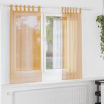 vidaXL Gordijnen voile met lussen 2 st 140x175 cm oranje, Verzenden, Nieuw