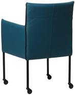 Blauwe leren kuipstoel |  blauw leer | NIEUW, Huis en Inrichting, Stoelen, Overige kleuren, Nieuw, Leer, Ophalen of Verzenden