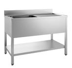 Showroommodel Gastro-Inox spoeltafel met links 1 spoelbak..., Zakelijke goederen, Horeca | Keukenapparatuur, Gebruikt, Ophalen