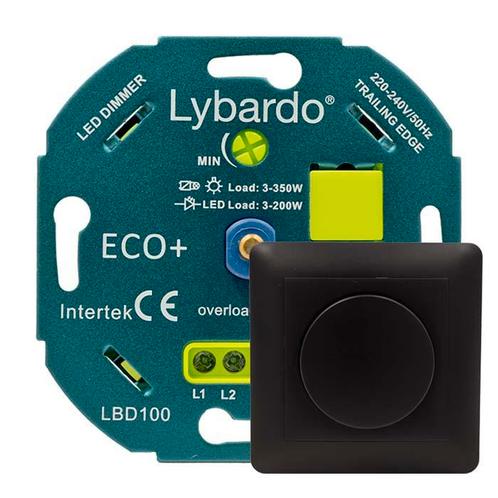 LED dimmer Lybardo Eco+ 3-200 watt met zwart afdekraam | Uni, Doe-het-zelf en Verbouw, Elektra en Kabels, Overige typen, Nieuw