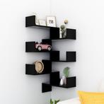 vidaXL Hoekwandschappen 2 st 40x40x50 cm bewerkt hout zwart, Huis en Inrichting, Verzenden, Nieuw