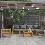 vidaXL 7-delige Loungeset met kussens massief acaciahout, Tuin en Terras, Verzenden, Nieuw, Hardhout, Loungeset