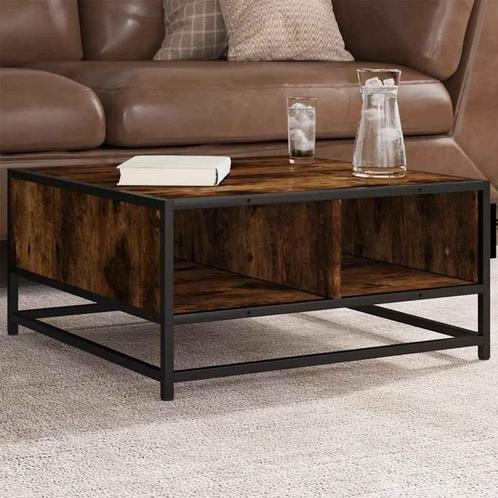 vidaXL Salontafel 60,5x60,5x30 cm bewerkt hout en metaal, Huis en Inrichting, Tafels | Salontafels, 50 tot 100 cm, Nieuw, Overige houtsoorten