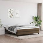 vidaXL Boxspring bed stof donkerbruin 160x200 cm, Huis en Inrichting, Slaapkamer | Bedden, Bruin, Verzenden, 200 cm, Stof