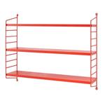 Wandplank Strängnäs verstelbaar 50x60x15 cm rood [en.casa], Verzenden, Nieuw