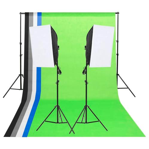vidaXL Studioverlichtingsset met achtergronden en softboxen, Audio, Tv en Foto, Fotografie | Fotostudio en Toebehoren, Nieuw, Verzenden