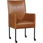 Leren eetkamerstoel Spark - Vintage Cognac (cognac) - Poten, Huis en Inrichting, Stoelen, Overige kleuren, Nieuw, Ophalen of Verzenden