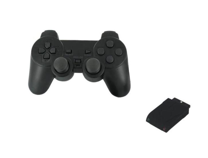 PS2 Controller Dualshock 2 Wireless Zwart (Third Party), Spelcomputers en Games, Spelcomputers | Sony PlayStation 2, Zo goed als nieuw