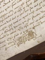 Inconnu - Parchemin manuscrit francais XVI century Signum, Nieuw