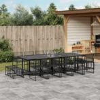vidaXL 15-delige Tuinset poly rattan zwart, Tuin en Terras, Tuinsets en Loungesets, 4 zitplaatsen, Nieuw, Tuinset, Verzenden