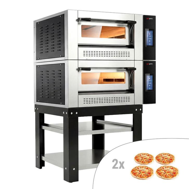 GGM Gastro | Gas pizzaoven - (chamottebodem) - 4+4x Ø30cm -, Zakelijke goederen, Horeca | Overige, Verzenden