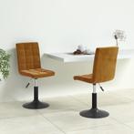 vidaXL Eetkamerstoelen draaibaar 2 st fluweel bruin, Verzenden, Nieuw, Bruin