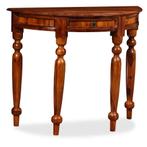 vidaXL Wandtafel halfrond 90x40x76 cm massief sheeshamhout