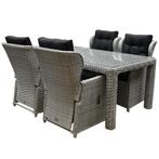 Ibiza Bergamo dining tuinset 180x100xH77 cm 5 delig wit, Ophalen of Verzenden, Nieuw, Wicker