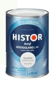 Histor Perfect Finish hoogglans acryl lak Zonlicht RAL 9010, Doe-het-zelf en Verbouw, Verf, Beits en Lak, Nieuw, Verzenden