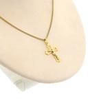 Gouden hanger van een kruis met corpus, Ophalen of Verzenden, Gebruikt, Goud, Overige merken