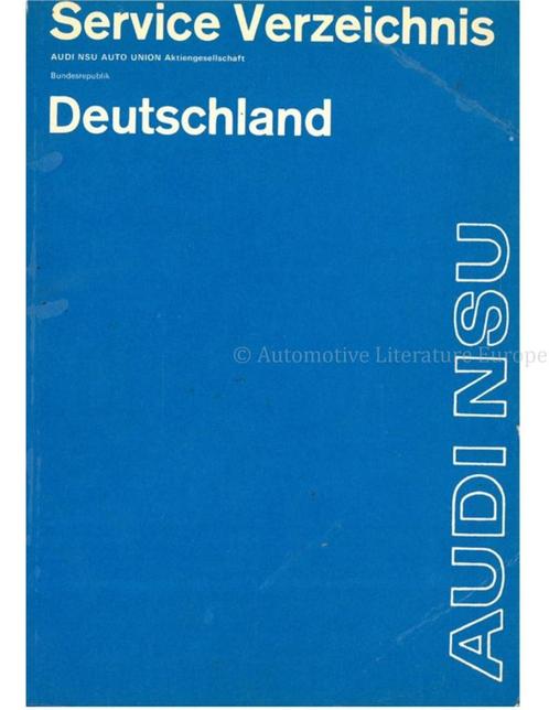 1971 NSU AUDI DEALER- EN SERVICE NETWERK HANDLEIDING, Boeken, Auto's | Folders en Tijdschriften, Audi