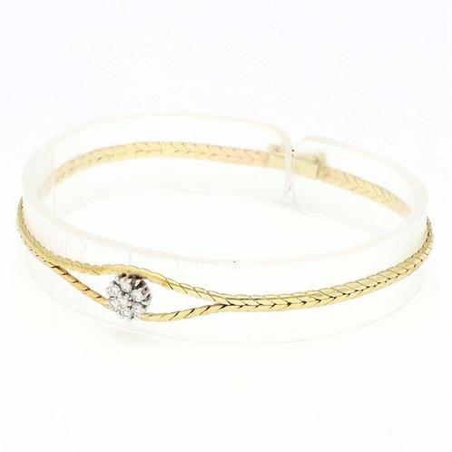 Armband - 14 karaat Geel goud - 0.07ct. tw. Diamant, Sieraden, Tassen en Uiterlijk, Armbanden