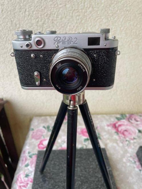 FED FED 2 + statyw mosiezny Viewfinder camera, Audio, Tv en Foto, Fotocamera's Analoog