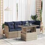 vidaXL 5-delige Loungeset met kussens poly rattan acacia, Tuin en Terras, Tuinsets en Loungesets, Verzenden, Nieuw, Rotan, Loungeset