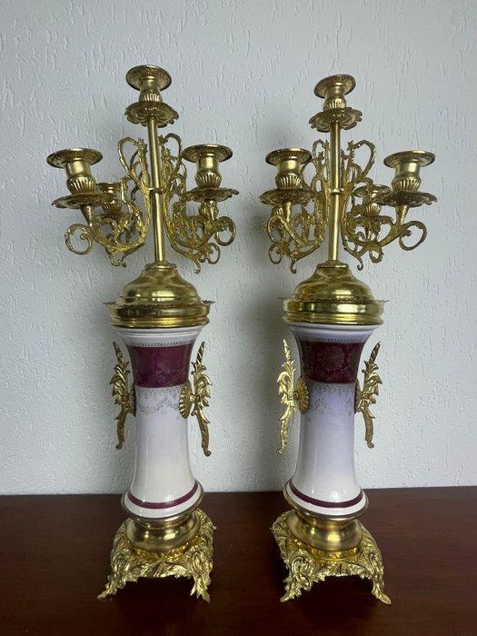 Kandelaar (2) - Aardewerk, Brons, Antiek en Kunst, Antiek | Overige Antiek