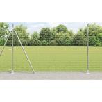 vidaXL Hecke met palen Zilver 1.6 x 10 m Staal, Tuin en Terras, Verzenden, Nieuw, IJzer