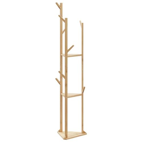 vidaXL Kapstok met haken en schappen 39x33x166 cm bamboe, Kleding | Dames, Kledingrekken, Nieuw, Verzenden