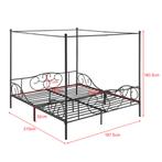 Metalen hemelbed Finstrom zwart met matras 180x200 cm, Nieuw, Verzenden