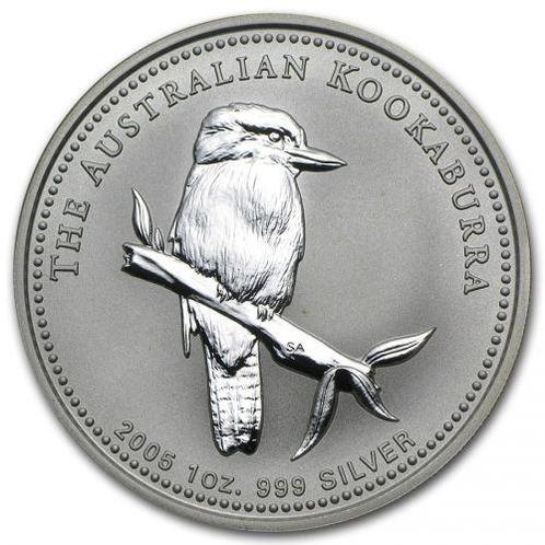 Kookaburra 1 oz 2005 (95.145 oplage), Postzegels en Munten, Munten | Oceanië, Losse munt, Zilver, Verzenden