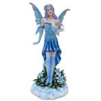 Beeldje Fantasy Elf/Fee - IJsblauw/Paars - Sneeuwvlokken & B, Verzamelen, Beelden en Beeldjes, Ophalen of Verzenden, Nieuw