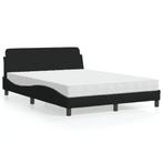 vidaXL Bed met matras stof zwart 140x190 cm, Verzenden, Zwart, Stof, Nieuw