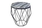 Design bijzettafel DIAMOND 50cm grijs marmer zwart metaal -, Huis en Inrichting, Tafels | Salontafels, Ophalen of Verzenden, Nieuw