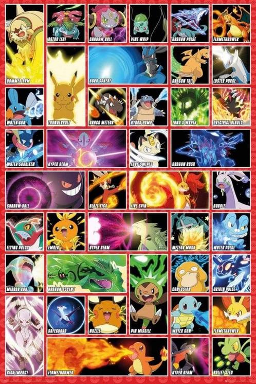 Poster Pokemon Moves 61x91,5cm, Verzamelen, Posters, Nieuw, A1 t/m A3, Verzenden