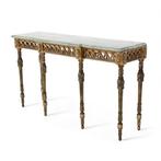 Wandtafel - Verguld hout, Marmer