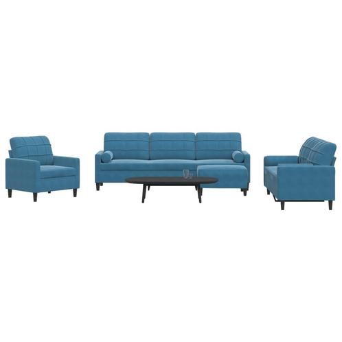 vidaXL 4-delige Loungeset met kussens en bolsters fluweel, Huis en Inrichting, Banken | Bankstellen, Nieuw, Stof, Vierpersoons of meer