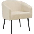 Fauteuil Mysig beige, dikke bekleding met bouclé-stof - crèm, Huis en Inrichting, Stoelen, Verzenden, Nieuw
