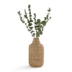 Nieuw! | Decoratieve vaas in bamboe H32 cm Plooming, Nieuw, Verzenden