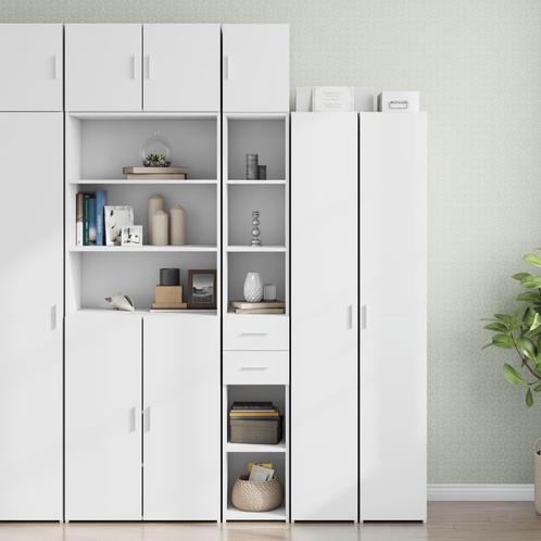 vidaXL Opbergkast smal 30x42,5x225 cm bewerkt hout wit, Huis en Inrichting, Kasten | Buffetkasten, 25 tot 50 cm, Nieuw, Overige houtsoorten