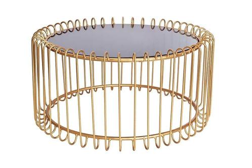 Ronde salontafel VARIATION 60cm goud metalen frame ijzer, Huis en Inrichting, Tafels | Salontafels, Ophalen of Verzenden