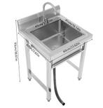 RVS Commerciële Spoelbak – Vrijstaand met Draaibare Kraan, Verzenden, Nieuw