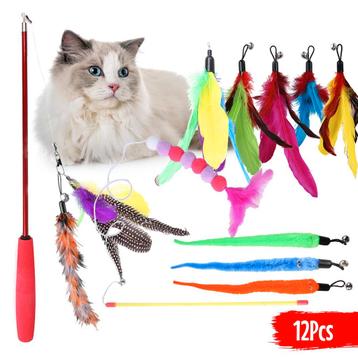 Kattenspeelgoed - Kattenspeeltjes - 12 stuks beschikbaar voor biedingen