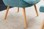 Fauteuil SCANDINAVIA met armleuningen textured stof blauw -, Ophalen of Verzenden, Nieuw