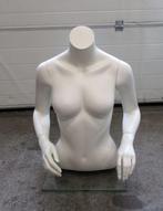 Paspop, Etalagepop Vrouw - Wit, met voet, B55 x D43 x H66cm