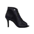 PD815 Zwarte Satijn Dames Dansschoenen met Peeptoe - Enkella, Verzenden, Nieuw