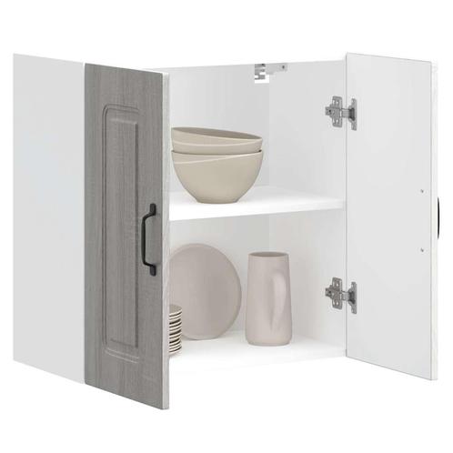 vidaXL Keukenwandkast Kalmar bewerkt hout grijs sonoma eiken, Huis en Inrichting, Keuken | Keukenelementen, Grijs, Nieuw, Verzenden