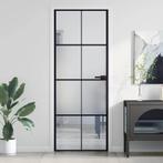 vidaXL Binnendeur smal 76x201,5 cm gehard glas en aluminium, Doe-het-zelf en Verbouw, Deuren en Horren, Verzenden, Nieuw
